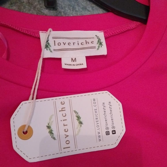 Hot Pink S.Sleeve Sides out that Tie Dress NWT Size M - Picture 10 of 12